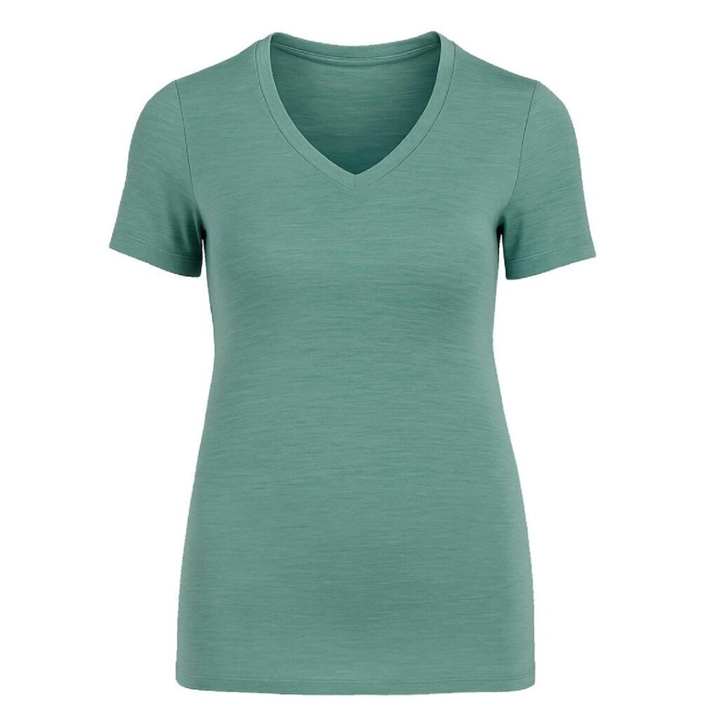 100% Merino Wool V-Neck T-Shirt Women's Base Layer Odor Resistant Hiking